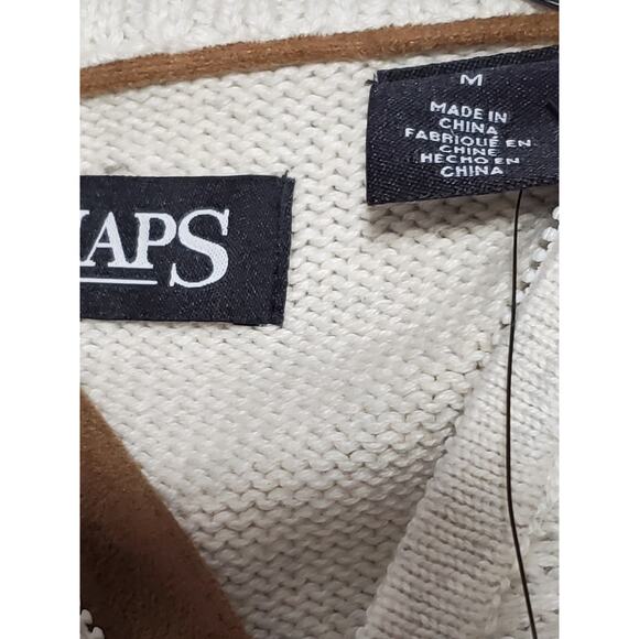 Chaps Men’s Quarter-Zip Sweater – Beige with Gray Stripes – Size M – NWT - Picture 4 of 8